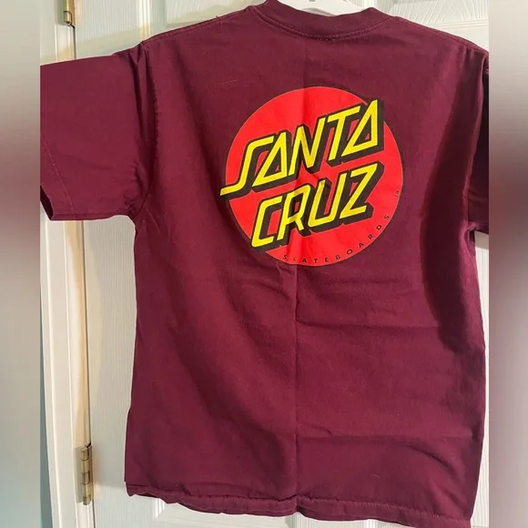 Classic dot men's Santa Cruz t-shirt size medium in burgundy - Picture 5 of 12